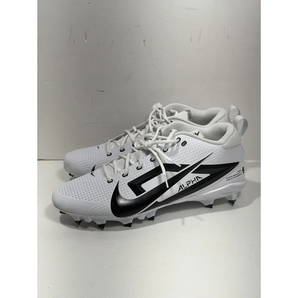 Nike Alpha Menace Elite 4 White Black FZ7701-101 Football Cleats Size 16‎ New